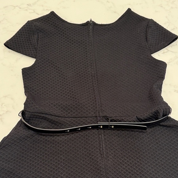 Kids Size 12 Blush by US Angels Black Formal Dress with Belt - Picture 9 of 12